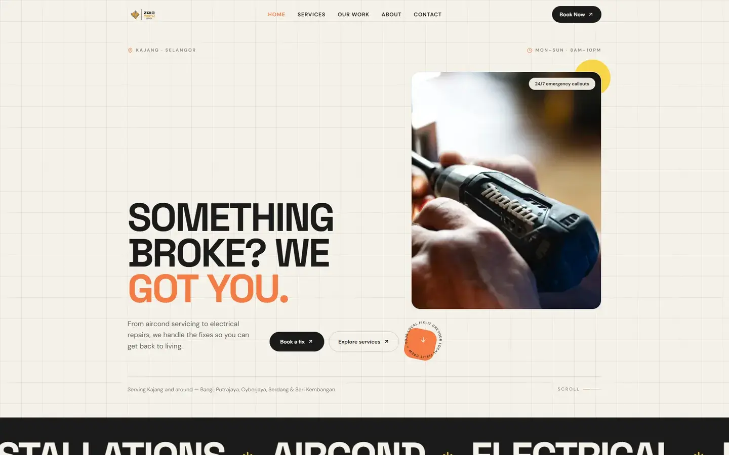 Zaid Tech Services homepage hero